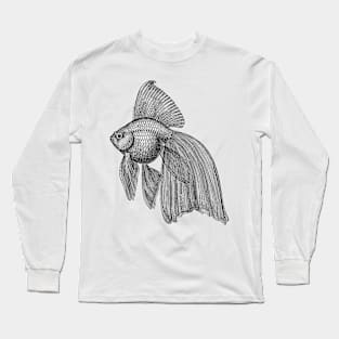 Goldfish Illustration | Pet Natural History Long Sleeve T-Shirt